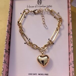 House of Harlow 1960 Gold Heart Bracelet